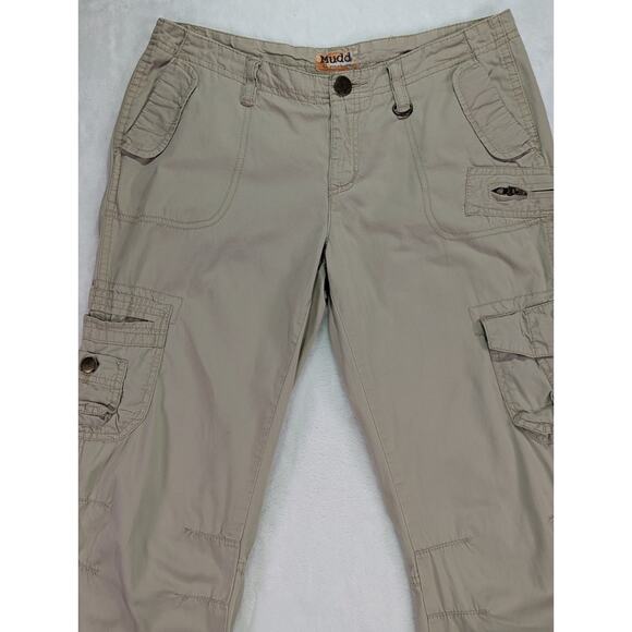 Mudd Juniors Size 7 Cotton Straight Leg Khaki Cargo Pants VTG - Picture 2 of 13